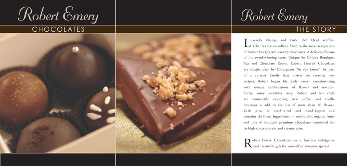image of brochure for Robert Emery Chocolates