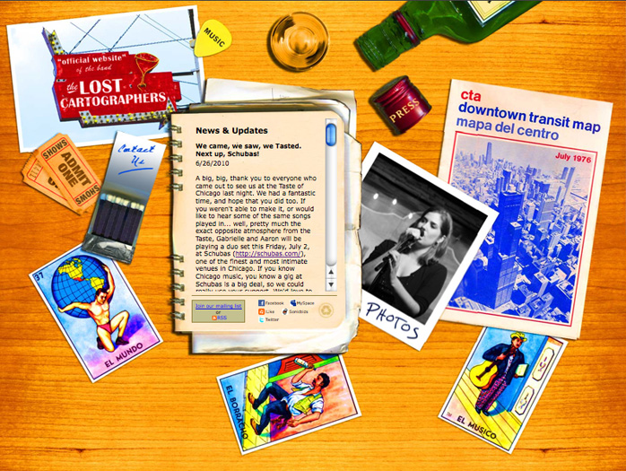 screenshot of Lost Cartographers website