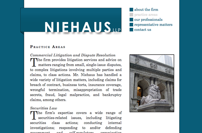 Niehaus LLP website